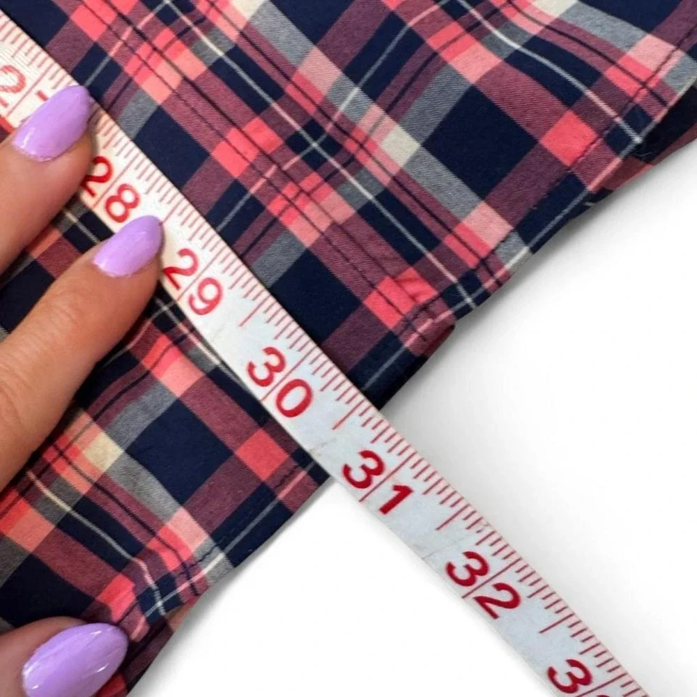 NWT Paisley & Gray Slimfit pink and navy plaid button-up shirt‎ Size L